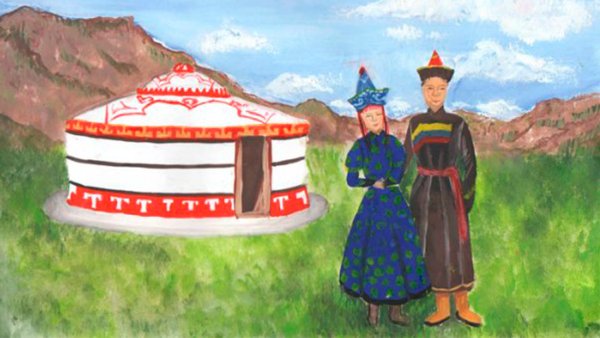 Юрта Башкирская рисунок для детей