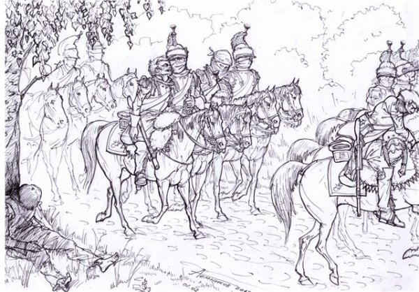 Раскраска война 1812 года Бородино