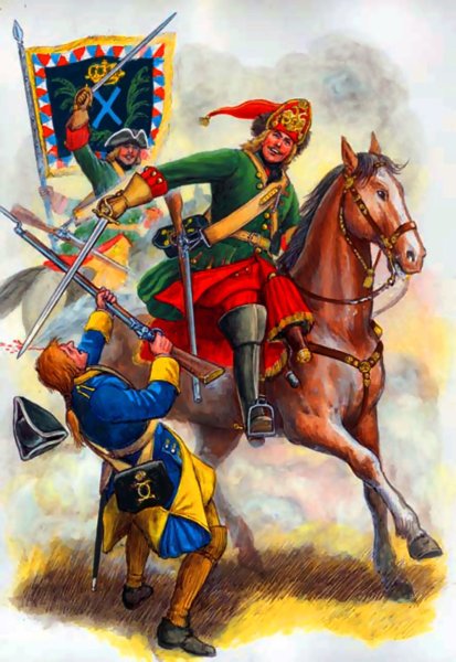 Шведская армия Карла в Полтавской битве