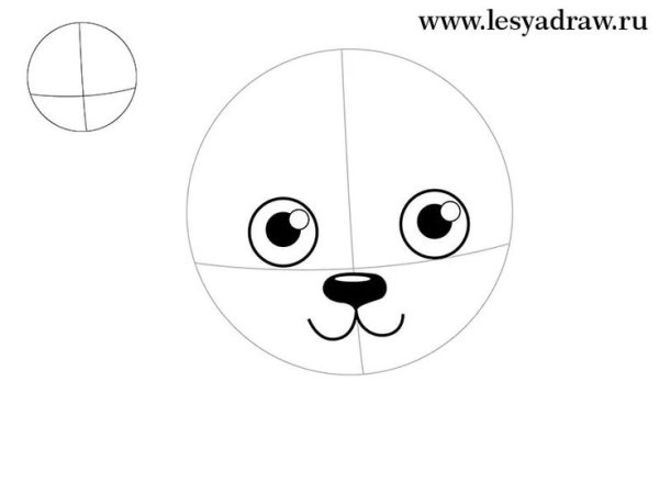 Нос медведя рисование