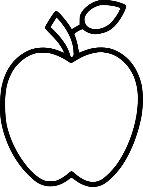 Контур яблока для раскрашивания