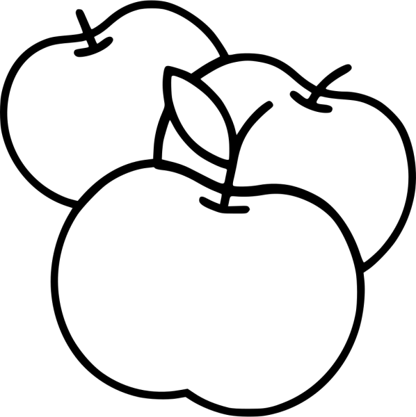 Яблоко раскраска для детей
