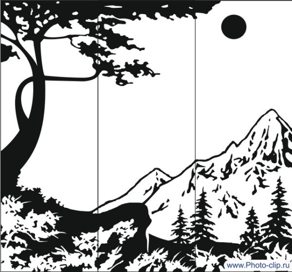 Трафарет пейзаж