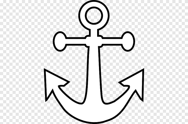 Якорь картинка черно белая