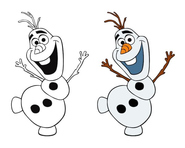 Снеговик из холодного сердца на белом фоне