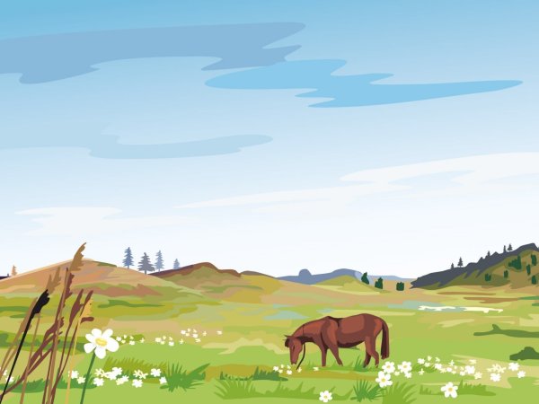 Пейзаж карандашом