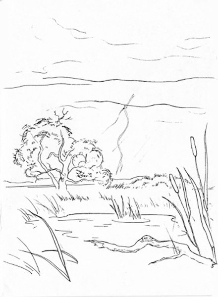 Степной пейзаж рисунок