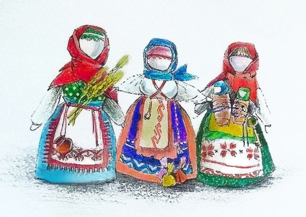 Рисование куклы обрядовые