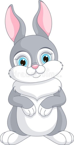 Заяц сидит мультяшный