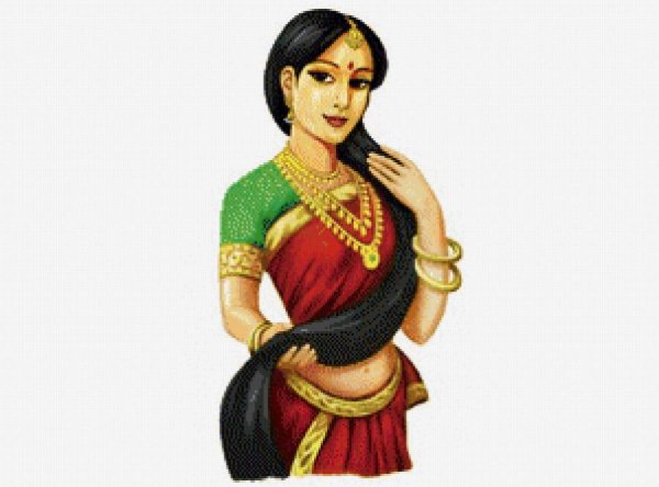 Индийский национальный костюм рисунок