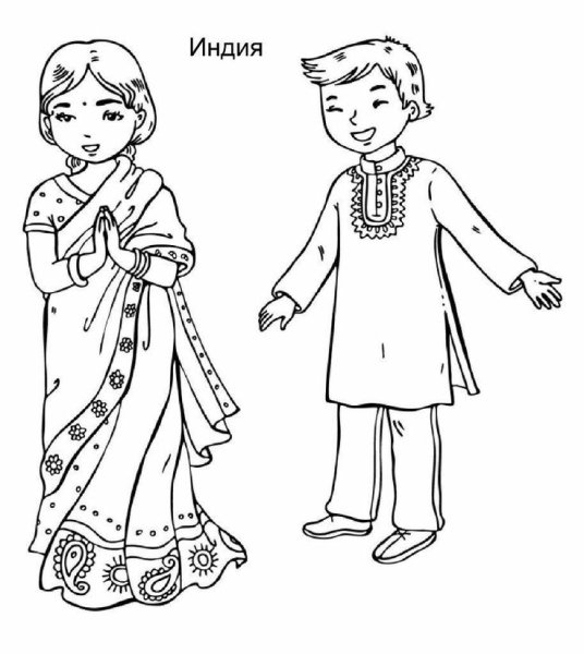 Индийские платья зарисовка в современном платье