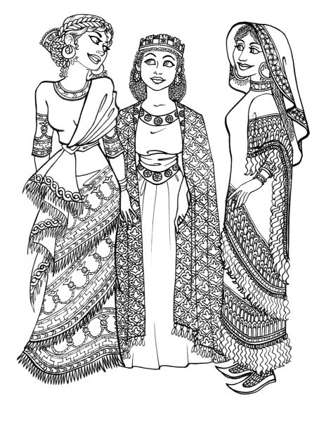 Индия традиционная одежда рисунок