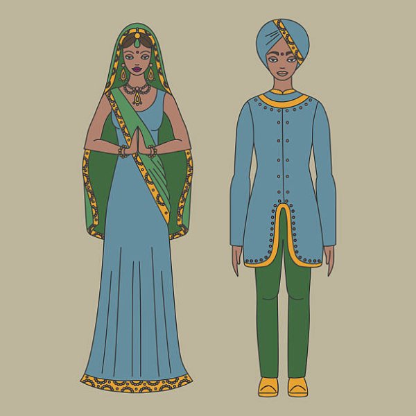Эскизы одежды в индийском стиле