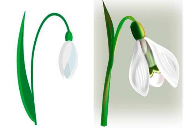 Стилизация цветка подснежника