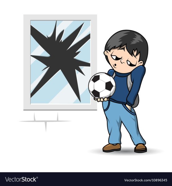 Мальчик разбил стекло