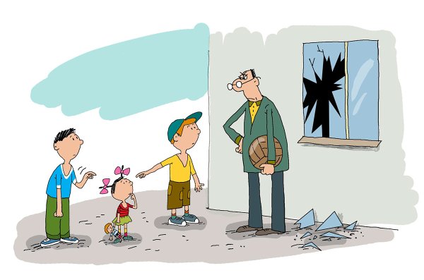 Разбитое окно мячом