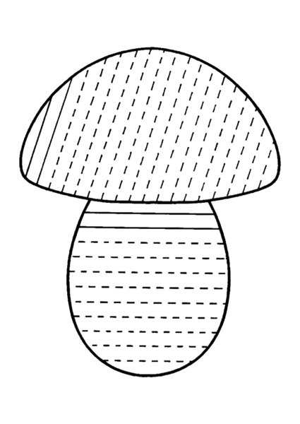 Штриховка грибы для детей