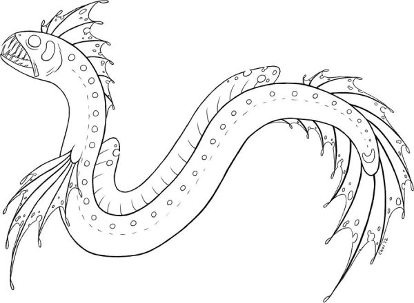 Морской дракон раскраска