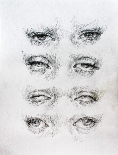 Скетч закрытых глаз