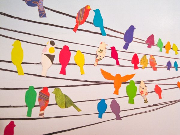 Птицы на проводах поделка