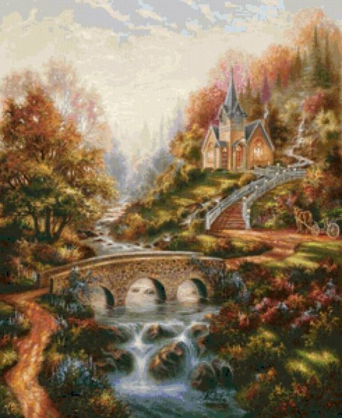 Вышивка крестом замки и дворцы