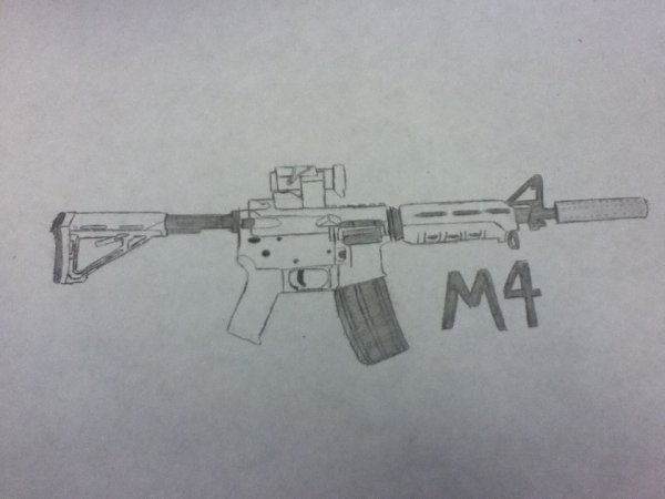 М416 оружие карандашом