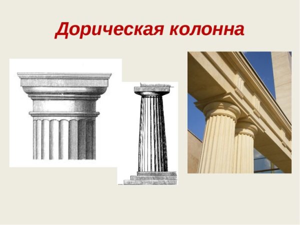 Дорическая колонна древней Греции
