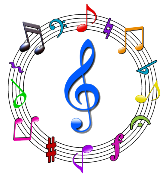 Скрипичный ключ и нотки