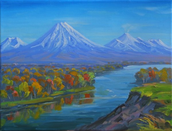 Живопись вулканы Камчатки