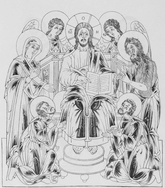 Икона Вознесение прорись