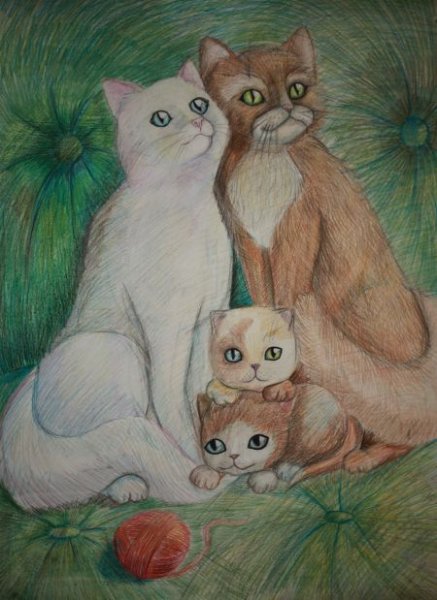 Семья котов для детей