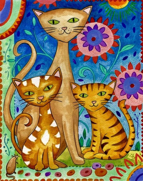 Кошка в декоративном стиле