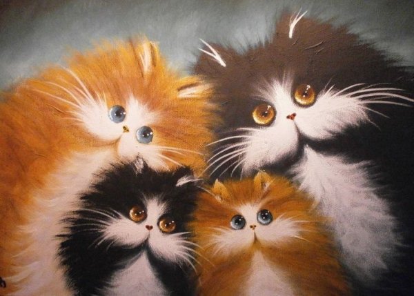 Семья котов 4 кота