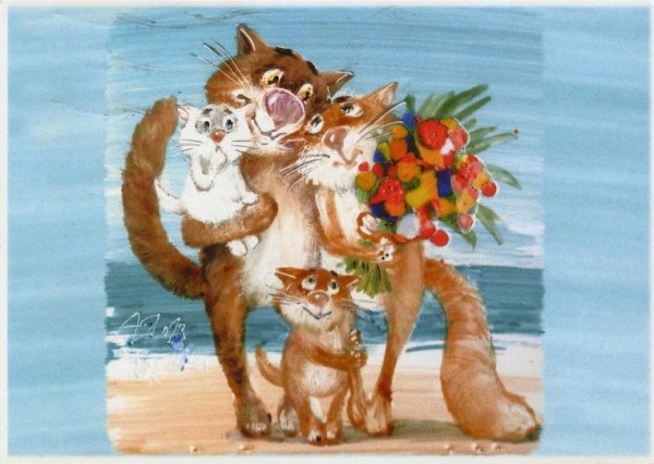 Семья котов иллюстрации