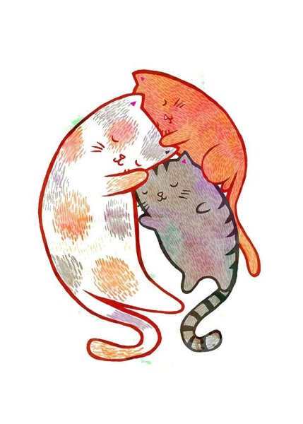 Милые котики иллюстрации