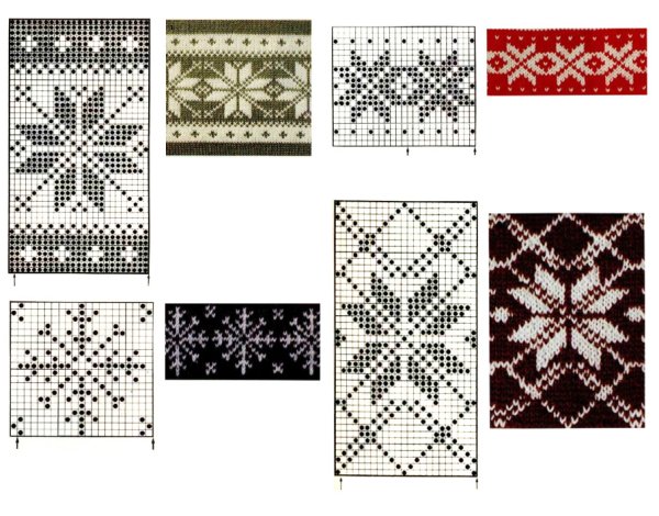 Жаккардовый узор Снежинка