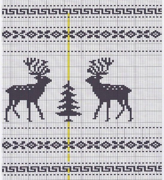 Жаккардовые узоры с оленями