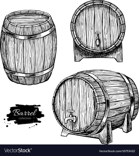 Дубовая бочка вектор