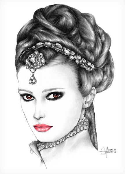 Рисунок фантазийной прически