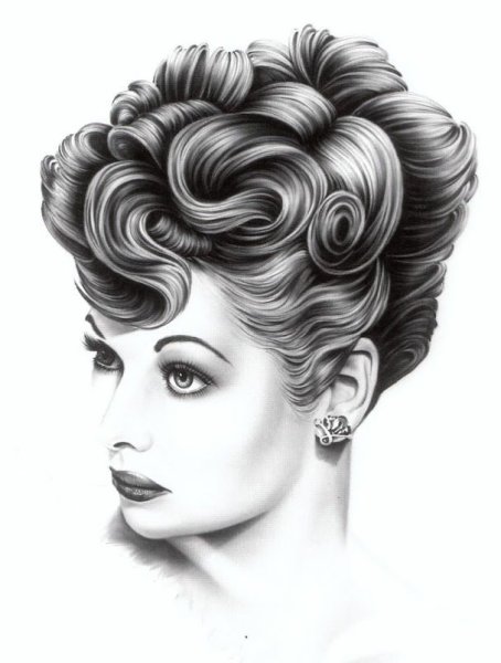 Подиумные прически эскиз