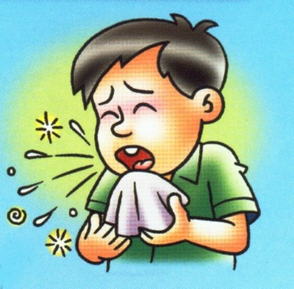 Человек кашляет мультяшный