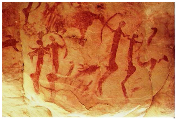«Сражающиеся лучники». Наскальная живопись. Неолит. Испания.