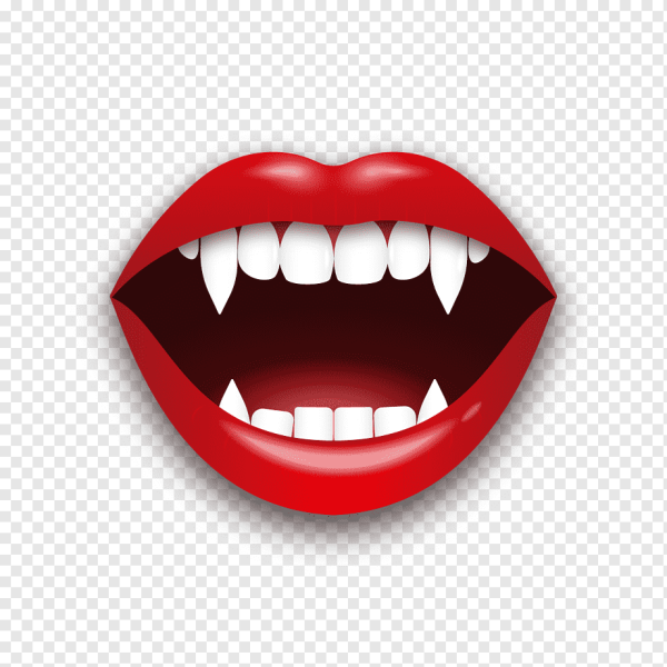 Клыки на белом фоне