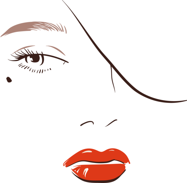Силуэт губы брови