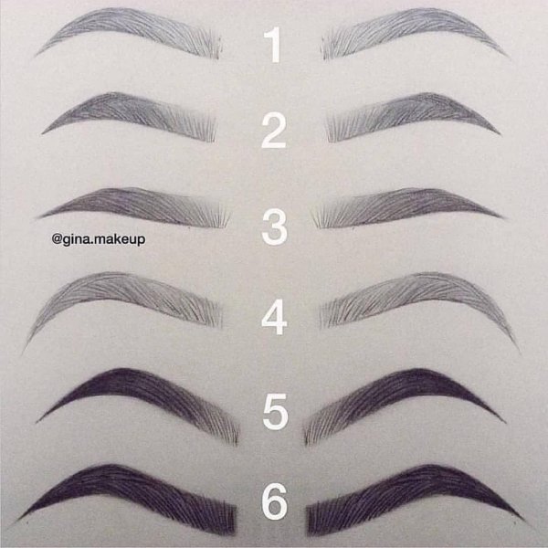 Форма тату бровей