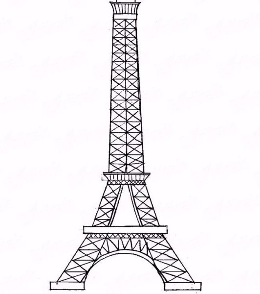 Эйфелева башня карандашом
