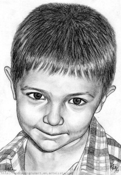 Мальчик даун рисунок