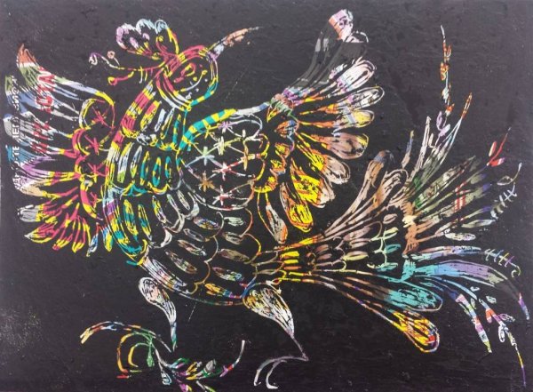 Техника граттаж мелками