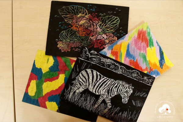 Зимняя ночь граттаж