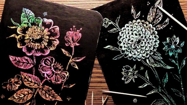 Волк линогравюра